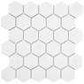 Mozaikowe płytki porcelanowe Hexagon duży, biały połysk Black&White MOZAIKOWE.PL
